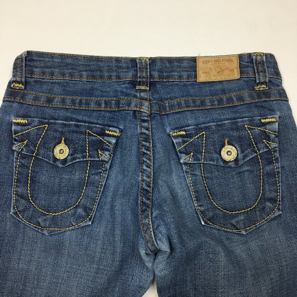 TRUE RELIGION Light/Medium Wash 5 Pocket Logo Hardware Jeans - Picture 9 of 13